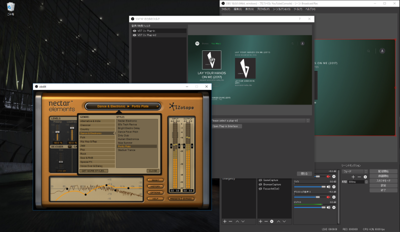 Obsでvstプラグインが動くようになってた